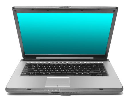 modern laptop on the whiteの写真素材