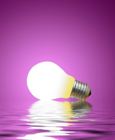 lighting lamp on a green backgroundの写真素材