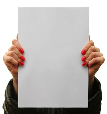 a card blank in a handの写真素材