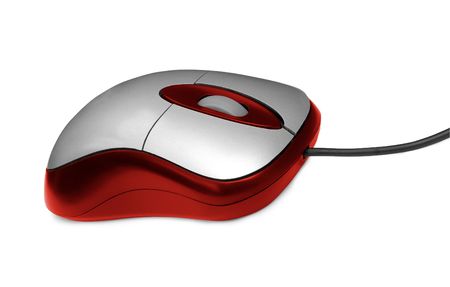 computer mouse isolated on whiteの写真素材