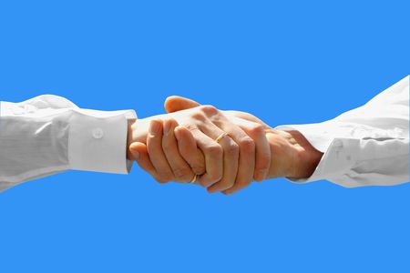 Businessman teamwork partners shaking handsの写真素材