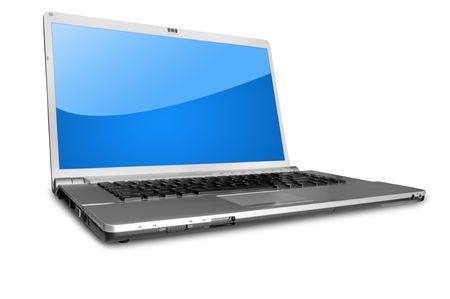 modern laptop on the whiteの写真素材