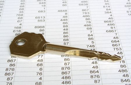  key isolated on white backgroundの写真素材