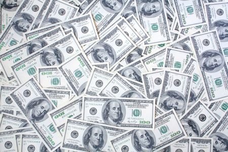 big pile of money. stack of american dollarsの写真素材