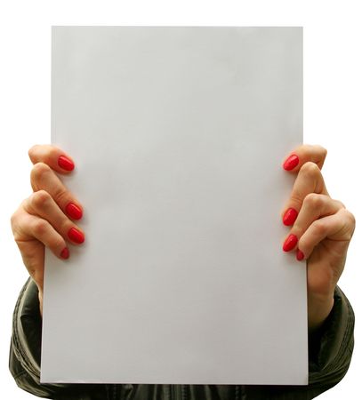 a card blank in a handの写真素材