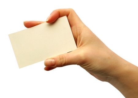 a card blank in a handの写真素材