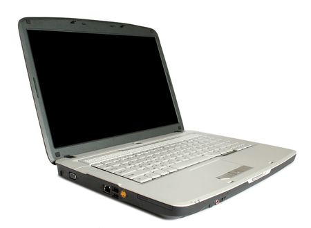 modern laptop on the whiteの写真素材