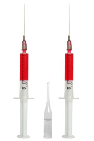 one syringe on the whiteの写真素材