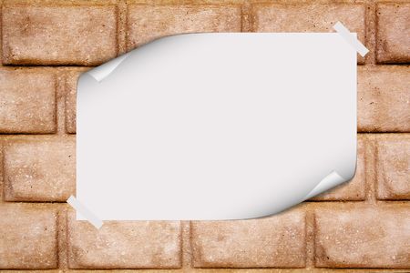 white paper on to the brickの写真素材