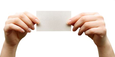  card blank in a handの写真素材