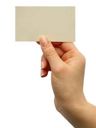 card blank in a handの写真素材