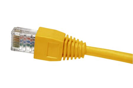 cable to the modem on whiteの写真素材