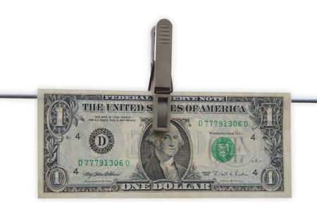 green Money on the white の写真素材