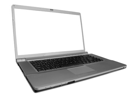 modern laptop on the whiteの写真素材