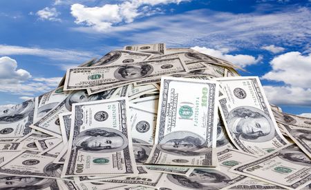 big pile of the money. dollars usaの写真素材