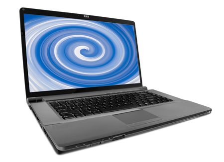 modern laptop on the whiteの写真素材