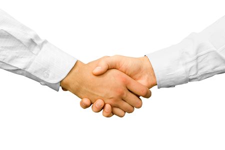 Businessman teamwork partners shaking handsの写真素材