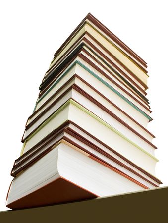 a many books on the white backgroundsの写真素材