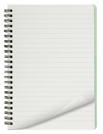 blank background. paper spiral notebook isolated on whiteの写真素材