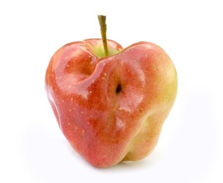 Red apple isolated on whiteの写真素材