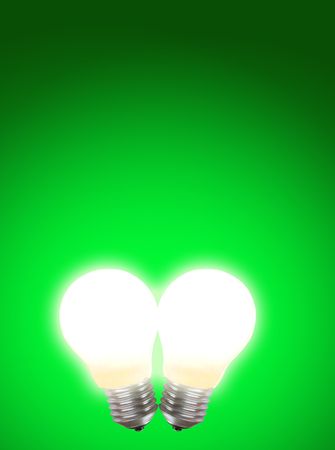 a lighting lamp on a green backgroundの写真素材