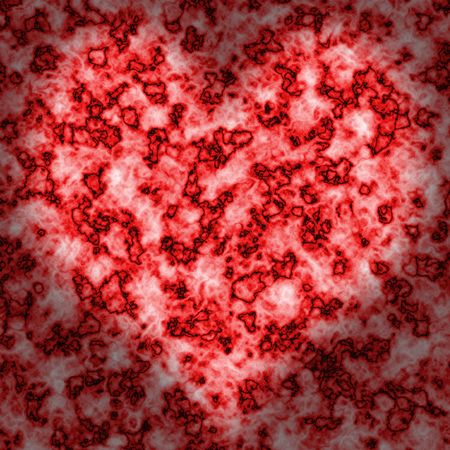 red backgrounds heart in inwardlyの写真素材