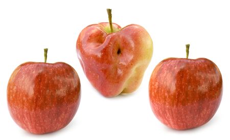 Rad apple isolated on whiteの写真素材