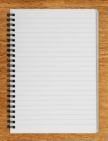 blank background. paper spiral notebook isolated on whiteの写真素材