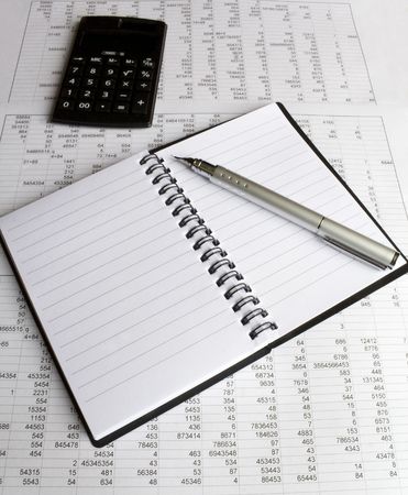 business count of money on the paperの写真素材