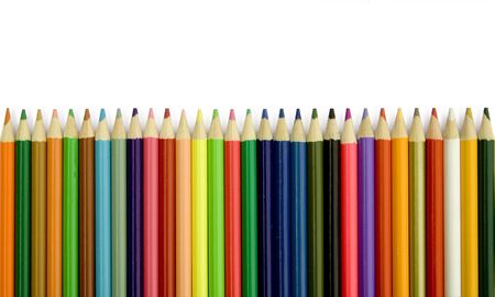 Color pencils on the white backgroundの写真素材