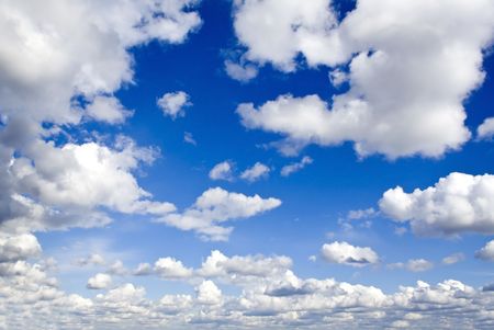 nature background. white clouds over blue skyの写真素材