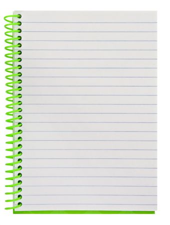 blank background. paper spiral notebook isolated on whiteの写真素材
