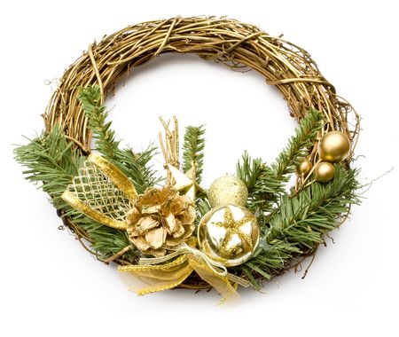 christmas chaplet isolated on a white backgroundsの写真素材