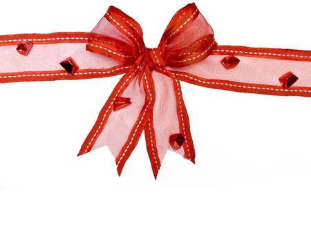 red bow isolated on white backgroundの写真素材