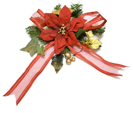 bow on a christmas gift の写真素材
