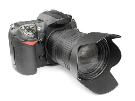 digital photo camera isolated on whiteの写真素材