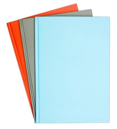 three notebook on the white backgroundsの写真素材