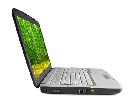 modern laptop on the whiteの写真素材
