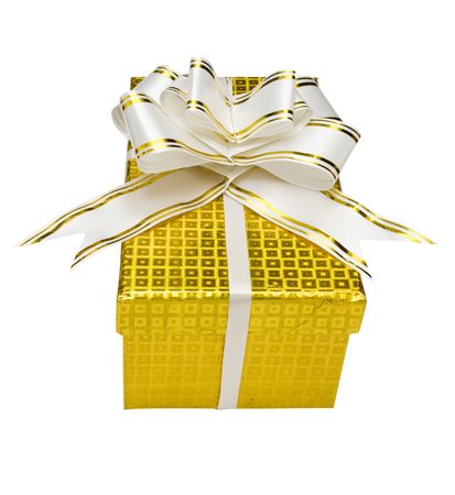 a beautiful gift box on white backgroundsの写真素材