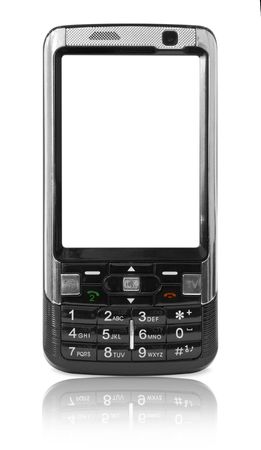 mobile technology. modern cell phone isolated on whiteの写真素材