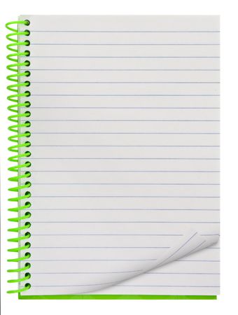 blank background. paper spiral notebook isolated on whiteの写真素材