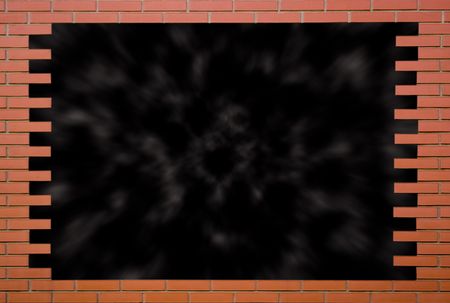 fragment of brick wall with plastic window illustrationの写真素材