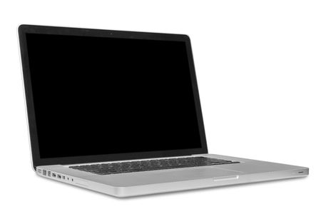 modern laptop on the white backgraunds .の写真素材