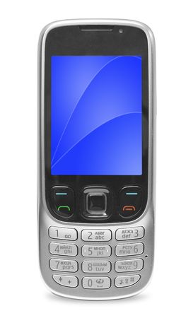 mobile technology. modern cell phone isolated on whiteの写真素材