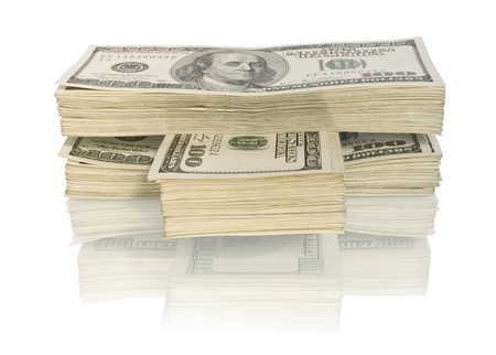 big pile of money. stack of american dollarsの写真素材