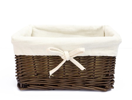  empty basket on a white backgroundの写真素材