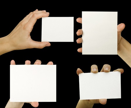 business card isolated on the black backgroundsの写真素材