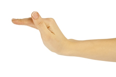 women hand on the white backgroundsの写真素材