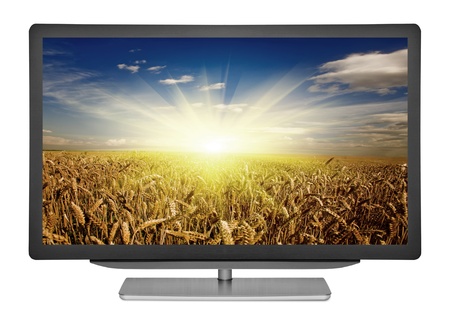 flat television on the white backgrounds