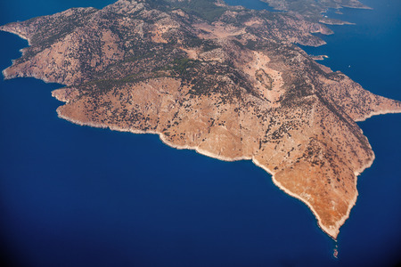 beautiful view of the sea on a background of mountainsの写真素材
